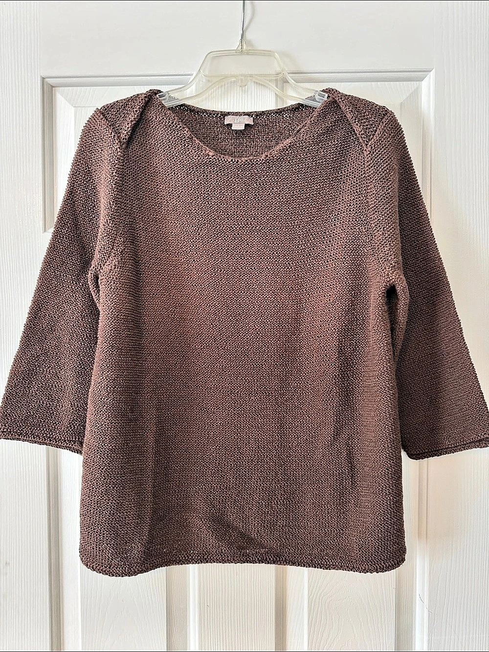 j. jill Brown Cotton Blend Sweater Size Large Like New